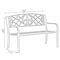 Gardenised Outdoor Garden Patio Steel Park Bench Lawn Decor with Cast Iron Unique Design Back, Black Seating Bench for Yard, Patio, Garden, Balcony, and Deck QI004257 - alternate 3